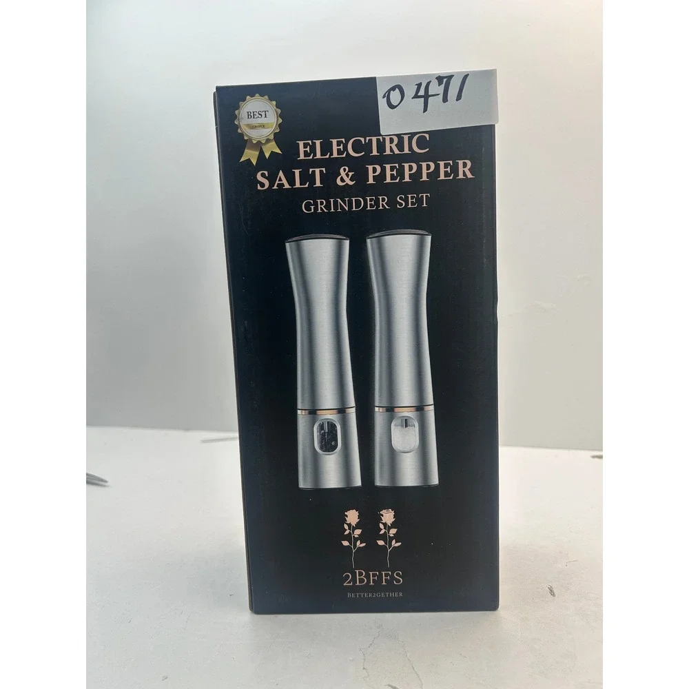 2BFFS Electric Salt &‎ Pepper Grinder Set Silver